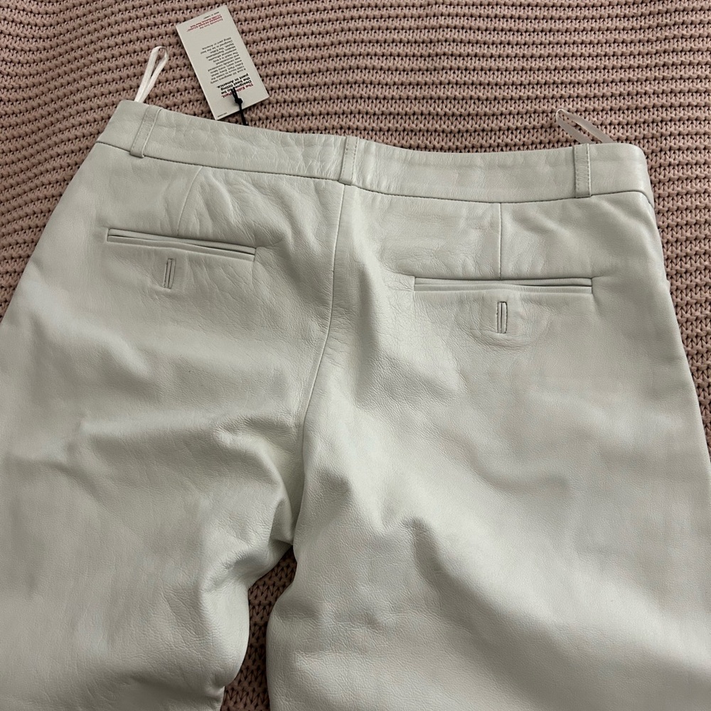 Express Elegant White Genuine Leather Pants with floral fretwork size 8 - Picture 12 of 15
